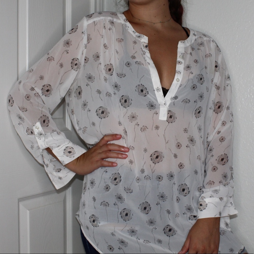 White blouse with flowers